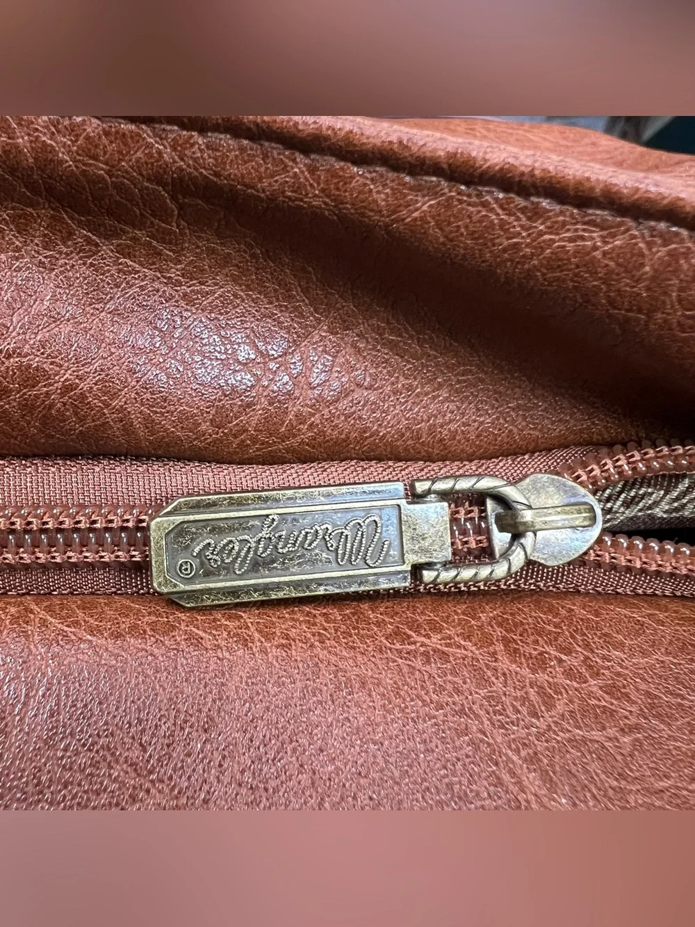 Wrangler Montana West Hobo Two Tone Brown Top Handle Zip Closure Handbag